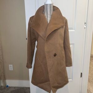 Elegant Tan Pea Coat for Women